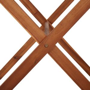 Ensemble de salle à manger de jardin de taille moyenne en bois d'acacia massif beige - Product Image 5
