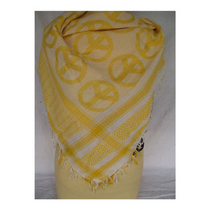 Pañuelo Keffiyeh Árabe Premium Ligero con Diseño Cuadrado a Cuadros y Pata de Gallo, con Símbolo de Paz, 100% Algodón Transpirable para el Desierto - Product Image 6
