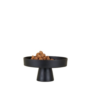 Cuenco de pedestal de resina negra, elegante soporte de exhibición moderno para decoración del hogar y uso en fiestas, soportes para pasteles a precio mayorista - Product Image 1