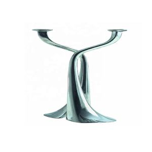 Antler aluminium verre argent fleur Antique Imitation modernisme lourd solide fonte bougeoir décoration de la maison - Product Image 4