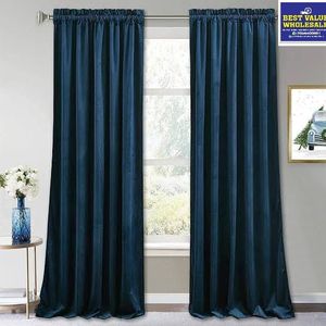 Luxury Printed Polyester Window <b>Curtain</b> 122 X 274 CM Flame Retardant Blackout Features Grommet <b>Hook</b> for Home Hotel Use - Product Image 2