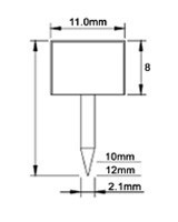 ABT10B-4994, Shelf Support Studs, 4994pcs/box,10mm <b>Nail</b> Length, Brown Color, BT TYPE , - Product Image 3