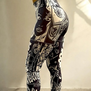 Leggings de Yoga Personalizados al por Mayor para Mujer, Sin Costuras, de Cintura Alta, Sólidos, Transpirables, de Secado Rápido, con Diseño Hueco, para Gimnasio y Fitness, con Estampado Digital - Product Image 4