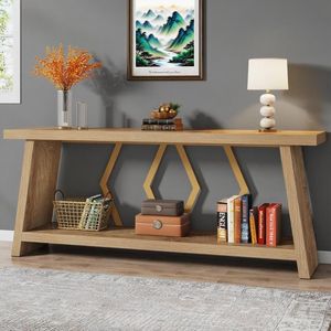 2 Tier Narrow Console Table for Living Room Elegant Sofa Table - Product Image 4