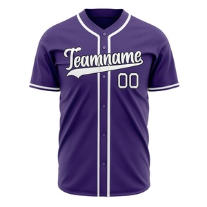 Camiseta de Béisbol Personalizada Morada con Nombre del Equipo 00, Impresión Serigrafiada, Manga Corta, Poliéster, Absorbe la Humedad, Corte Regular para Hombre - Product Image 4