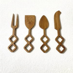 Juego de cuchillos para queso de madera y resina de alta calidad, hoja de madera para servir con estilo en tablas de charcutería, accesorios rústicos y gourmet para queso. - Product Image 2