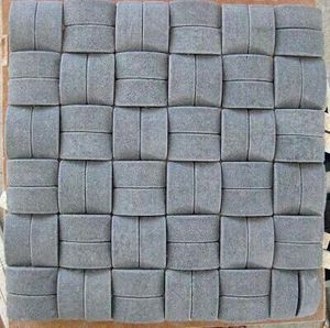 Mosaïque en pierre tressée en forme de dôme, noir mat et gris, pour murs intérieurs modernes, salle de bain, résistante à l'eau, 10 mm - Product Image 4
