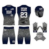 Maillot de football américain 7v7 personnalisé sublimé respirant avec nom de joueur, pour hommes et jeunes, col ras du cou, sans manches, sans coutures, à compression élastique