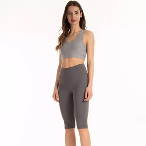 Ensemble de shorts de yoga respirants et soutien-gorge de compression pour femmes, séchage rapide, extensible, coupe en V, ensemble de vêtements de sport fitness avec doublure en spandex - Product Image 3