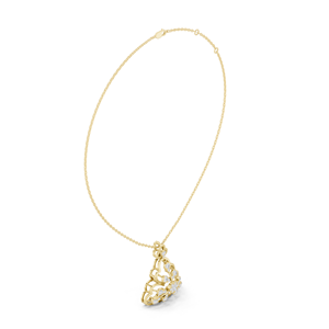 Collier pendentif en or jaune avec diamant de laboratoire, bijoux floraux géométriques pour femme, cadeau, nouveau diamant de culture - Product Image 2