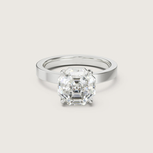 Anillo de Diamante Cultivado en Laboratorio con Corte Octogonal de 2 Quilates, Oro Sólido de 14K, Banda de 2.5MM, Anillo de Compromiso y Boda Solitario para Mujer - Product Image 3