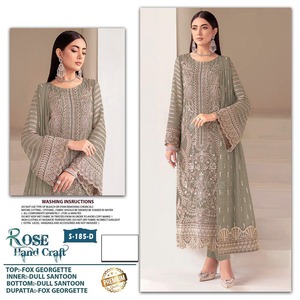 Georgette de imitación pesado de buena calidad con traje paquistaní de trabajo bordado con Secuencia de 3mm para fiesta de boda y ropa al aire libre - Product Image 2