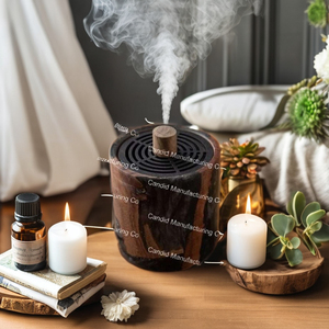 Brûleur d'encens de luxe arabe Bakhour Bakhoor Dukhoon Mubkhar en bois et résine, cadeau de mariage - Product Image 1