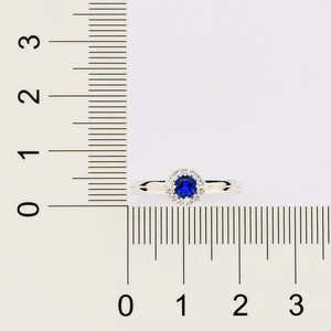 Classic Women's 925 <b>Silver</b> Plated 18K Gold Plated Sapphire Engagement <b>Ring</b> Round Prong Setting September Birthstone - Product Image 4