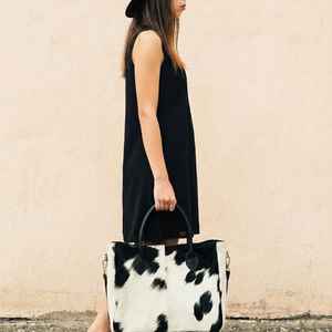 Sac fourre-tout en cuir véritable de qualité supérieure, avec poignée douce, style artisanal vintage, double poche arrière, sacs à bandoulière. - Product Image 4