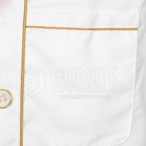 Chaqueta de Chef, Ropa de Trabajo Culinaria Duradera, Transpirable y Antimanchas, Uniforme de Cocina Profesional de Manga Larga, Poliéster/Algodón - Product Image 3