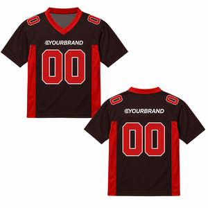 Nouveau design, vente en gros, sur mesure, 100% polyester, maille, impression par sublimation, séchage rapide, respirant, maillot de football américain pour hommes - Product Image 1