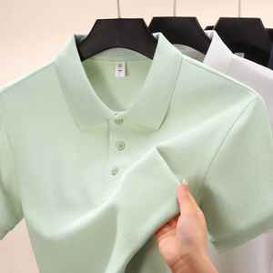 Camiseta polo de negocios de alta gama, 380 gramos de tela de algodón, impresión digital personalizada, holgada y transpirable, talla grande. - Product Image 2