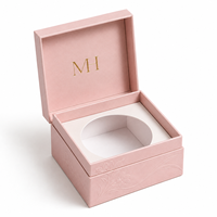 Boîte cadeau cosmétique rigide rose personnalisée, emballage en papier de luxe à charnière avec insert pour pot de crème, soins de la peau, beauté