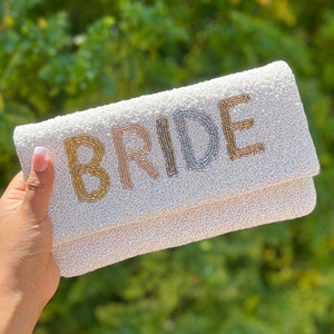 กระเป๋าถือสำหรับเจ้าสาวประดับลูกปัดสีขาวสำหรับเจ้าสาวกระเป๋างานราตรีสำหรับงานแต่งงานดีไซน์เนอร์ของผู้หญิงกระเป๋าถือประดับเลื่อมลูกปัดแก้วทนทาน - Product Image 4