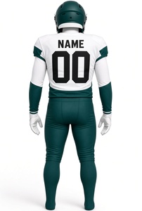 Uniforme de football américain pour hommes, maillot sans manches à col en V avec pantalon rembourré, tissu respirant en polyester anti-humidité - Product Image 2