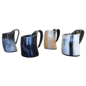 Chope à bière en corne de viking de qualité supérieure, artisanale, vintage, cadeau de mariage, de Noël ou du Nouvel An, provenant d'Inde - Product Image 3