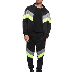 Ensemble de survêtement coupe-vent d'hiver personnalisé pour homme, en coton tricoté, grande taille, avec poignets imprimés, décontracté, respirant, vêtements de sport - Product Image 4
