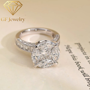 Anillo de Platino Pt950 con Cuatro Diamantes Marquise, Corte Princesa en el Centro, 10ct, Piedras Laterales, Certificado IGI, Diamante de Laboratorio de Lujo - Product Image 5