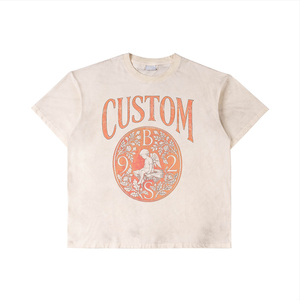 Camiseta de Hombre con Logotipo Personalizado, Estilo Urbano, Corte Holgado, Impresión de Diseños, Algodón Grueso, Venta al Por Mayor - Product Image 2
