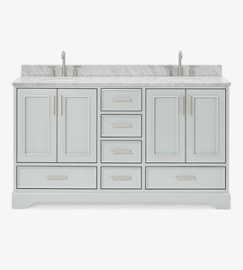 Mueble de Baño Mary de 61 Pulgadas Hecho a Medida, Gabinete Doble para Lavabo, Solo 3 Opciones de Acabado, Fabricante OEM de Vietnam - Product Image 1