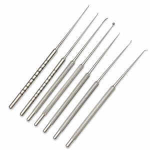 Juego de 7 microagujas para limpieza de oídos, instrumentos quirúrgicos ORL para myringotomía, de acero inoxidable, con certificación CE, kit reutilizable - Product Image 1