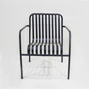 Contemporary <b>Plastic</b> Garden <b>Chair</b> with Tapered Legs and Armrests for Outdoor Use - Product Image 3