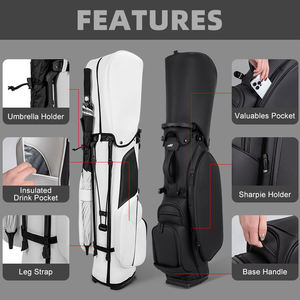 Sac de golf en gros, sac de golf imperméable en cuir PU pour hommes, sac de golf léger à roulettes - Product Image 6