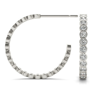 <b>Hoops</b> <b>Earrings</b> Diamond <b>Earrings</b> Gold and <b>Silver</b> <b>Earrings</b> Natural and Lab Grown Diamonds <b>Earrings</b> <b>Hoops</b> Fine Jewelry for Women - Product Image 2