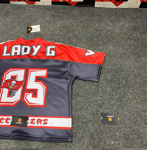 Full Customized Embroidered Mesh American Football Jerseys V Neck Boxy Plus Size Short Sleeve Oversized Mesh Custom Design Shirt - Product Image 4