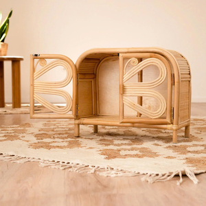 Armario Infantil Rústico de Mimbre con Diseño de Mariposa, Estilo Tropical, Hecho a Mano, Amplio Espacio, Ideal para Habitación Infantil - Product Image 4