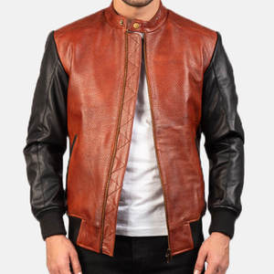 Best-Selling Custom-Made Men's Genuine Leather Waterproof Breathable Anti-Uv <b>Mandarin</b> <b>Collar</b> Winter Fashion <b>Jacket</b> 2026 High - Product Image 1