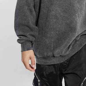 Sudaderas y Hoodies para Hombre de Algodón French Terry con Lavado Ácido, Cuello Redondo, Estilo Desgastado, Alta Calidad, Transpirables, Ecológicas, para Invierno - Product Image 5