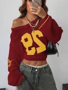 Expédition Rapide Pull en Maille Tricotée Surdimensionné pour Homme avec Numéro Imprimé, Court et Respirant, Style Streetwear, Vente en Gros OEM, Marque Personnalisée - Product Image 6