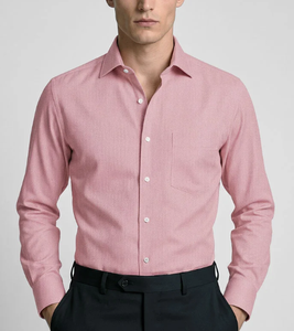 Camisa de Vestir Personalizada para Hombre, Corte Entallado, Manga Larga, con Botones, para el Trabajo Diario, Ocasiones de Negocios, Casual, Fabricación OEM - Product Image 5