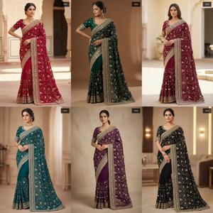 Conjunto de Salwar Kameez Bordado Indio-Pakistaní para Mujer, Corte Regular, Vestido para Fiesta o Boda - Product Image 6