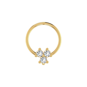 0.05 Carat 14K <b>Gold</b> Round Brilliant Cut <b>Nose</b> Pin-HI Color VS-SI Clarity - Product Image 1