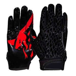 Gants de football américain en néoprène, antidérapants, avec grip en silicone, paume collante, design gaufré, ajustement personnalisé, fermeture Velcro, unisexe - Product Image 5