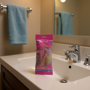 Rasoi usa e getta 5 pezzi con lama in acciaio inossidabile e corpo in plastica per la cura del corpo maschile e uso domestico - Product Image 3