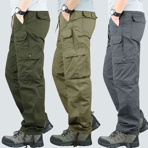 New High Quality Lightweight <b>Men's</b> Canvas Cargo Pants Mid Loose Fit Straight Leg Multi-Pocket Casual Outdoor Breathable <b>Khaki</b> - Product Image 6
