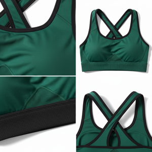 High-Performance Seamless <b>Racerback</b> Sports <b>Bra</b>-Breathable Simple Design Front Logo Moisture-Wicking High- Athletic Wear - Product Image 4
