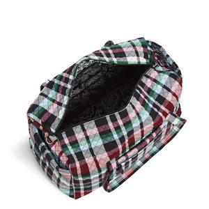 Quilted Checkered Duffel Bag <b>Large</b> Capacity Zipper Closure Travel Weekender Bag Polyester Material - Product Image 6