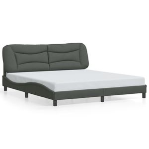 Base de Cama Tapizada en Tela Gris Oscuro Hvar de 72"x83.9" con LED 83.9"x72" --- Sin Colchón - Product Image 5
