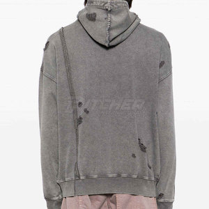 Premium Durable Distressed <b>Hoodie</b> For Men Trendy Streetwear Pullover With Modern Design - Product Image 3