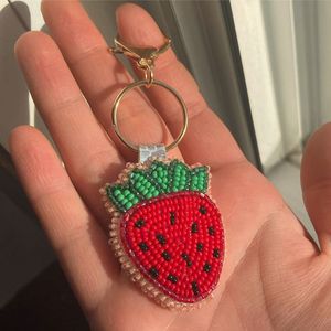 Luxury Floral Embroidery Beaded <b>Keychain</b> Decorative Key Ring for Women and Girls Handmade Beaded Embroidery <b>Keychain</b> with Detail - Product Image 3